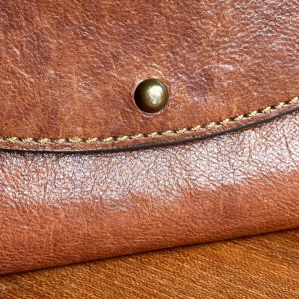 Frye Cognac Brown Leather Fold-Over Wallet - Picture 6 of 16